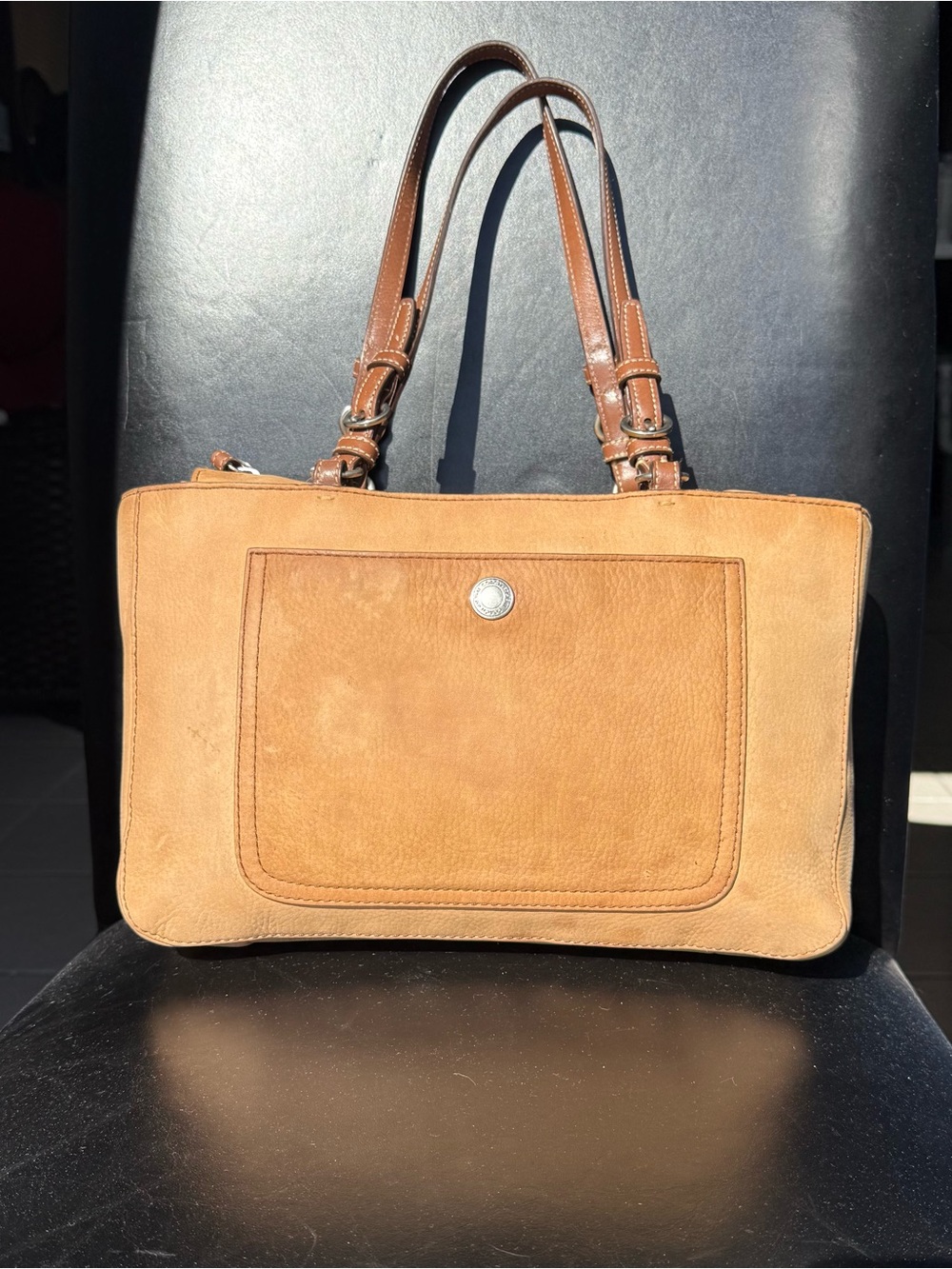 Coach Chelsea Suede Nubuck F0773-F10900 East West Shoulder handbag purse leather